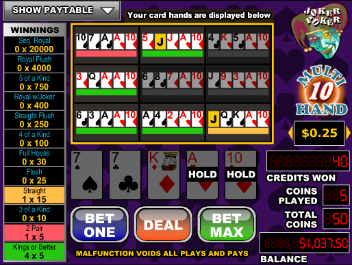 Joker Poker-3 Hand