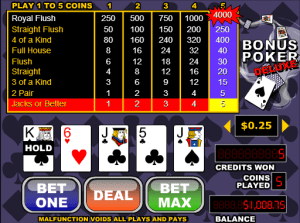 Bonus Poker Deluxe Videopoker Online