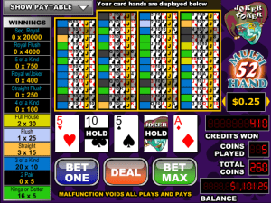 Videopoker Online Joker Poker-52 Hand